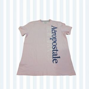 Aeropostale Pink Tee with Blue Vertical Logo
